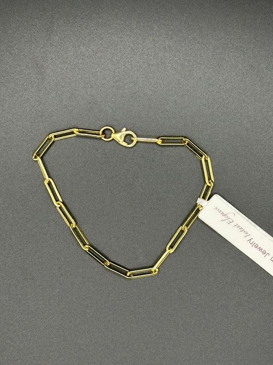Bella Bloom Bracelet - 7 1/2" 14K Gold Fill Paperclip Chain Bracelet