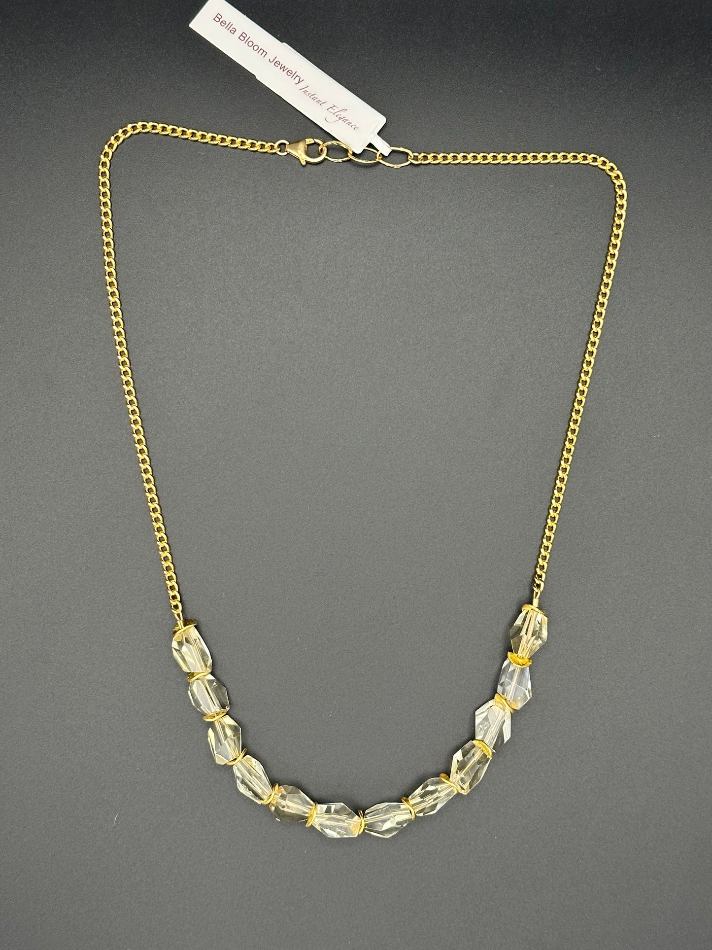 Bella Bloom Necklace - Citrine with Gold Vermiel on 14K Gold Fill Chain