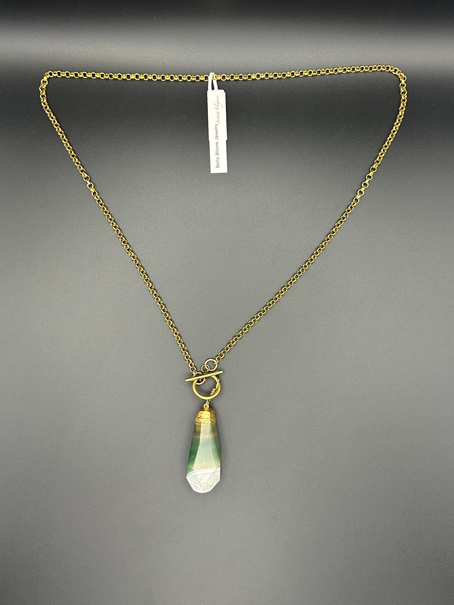 Bella Bloom Necklace - Agate Pendant on 14K Gold Fill Chain