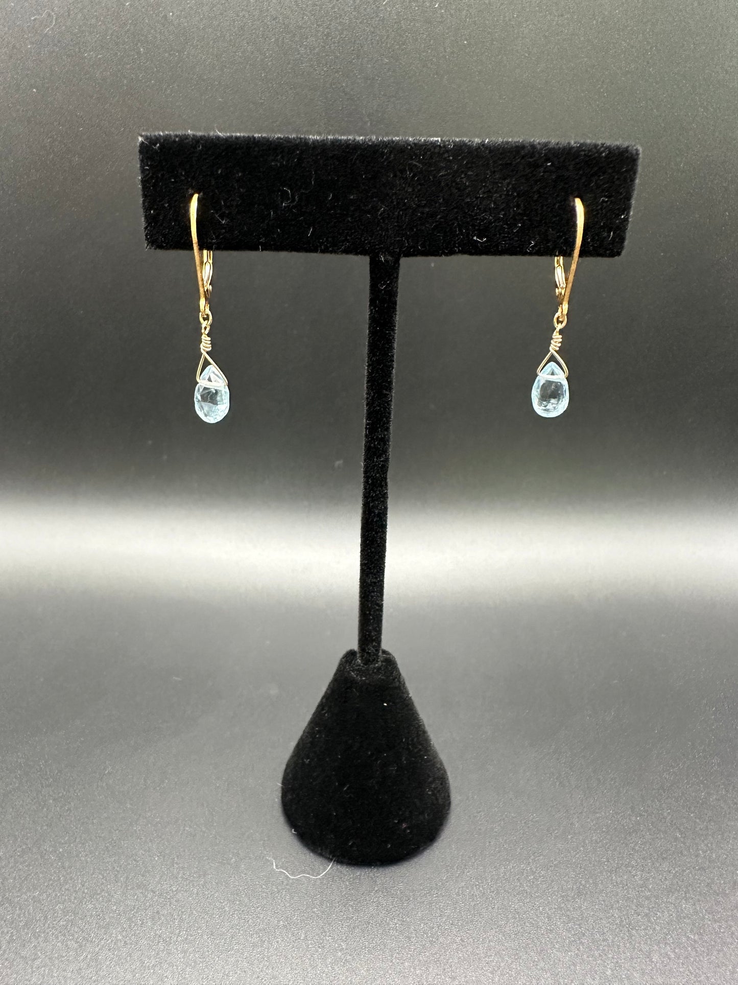 Bella Bloom Earrings - Pale Blue Aquamarine Earrings on 14K Gold Fill