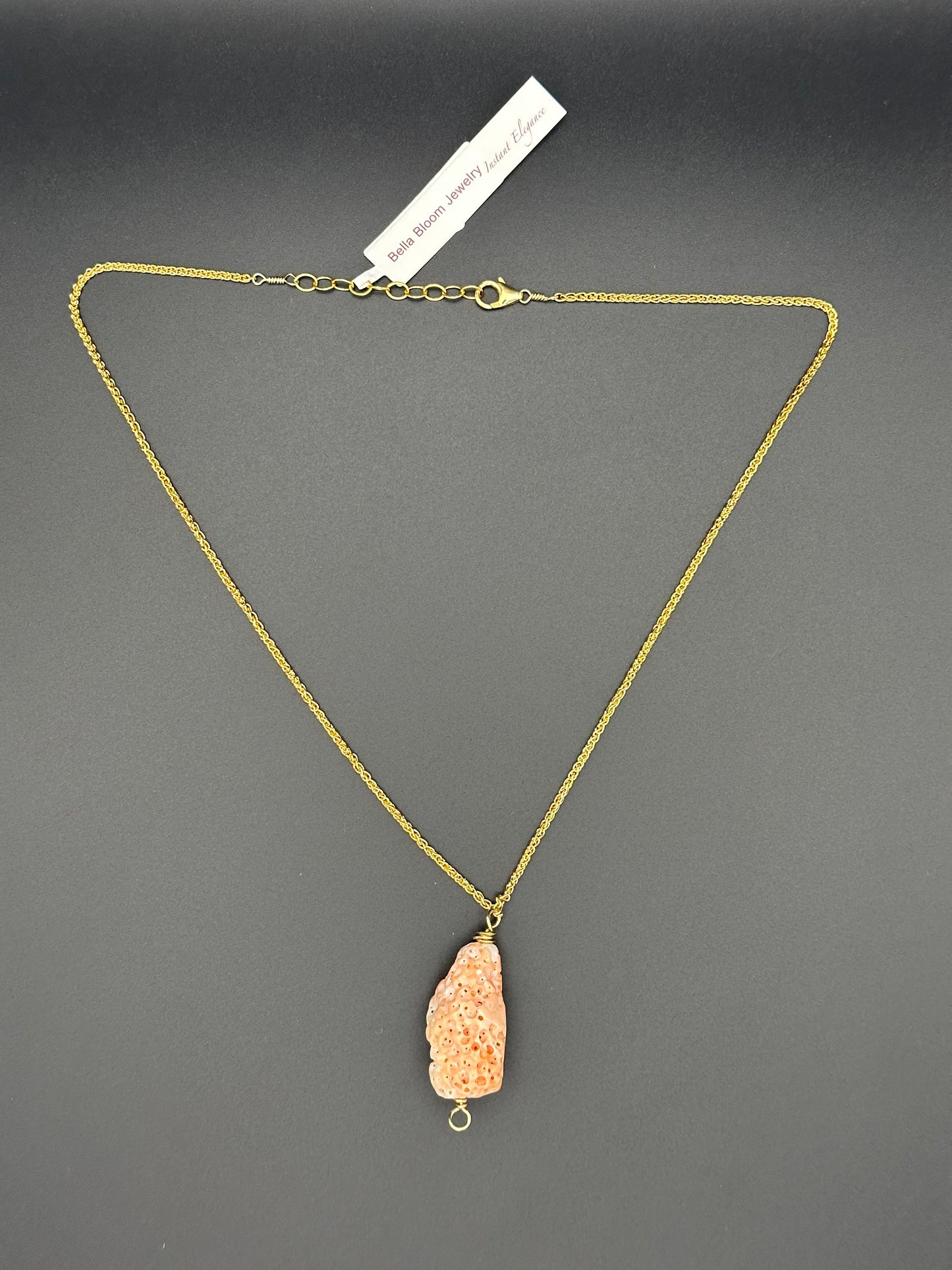 Bella Bloom Necklace - Natural Coral on 18" 14K Gold Fill Chain