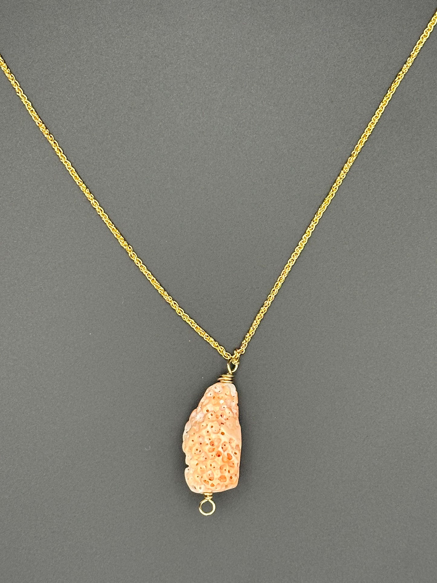 Bella Bloom Necklace - Natural Coral on 18" 14K Gold Fill Chain