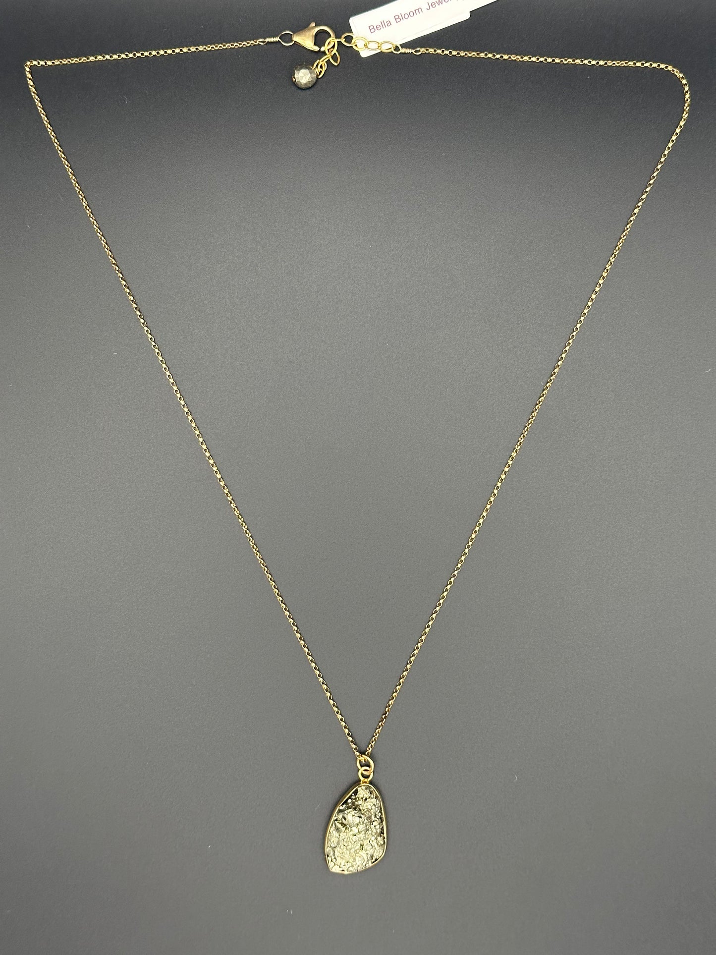 Bella Bloom Necklace - Pyrite on 24" 14K Gold Fill Chain