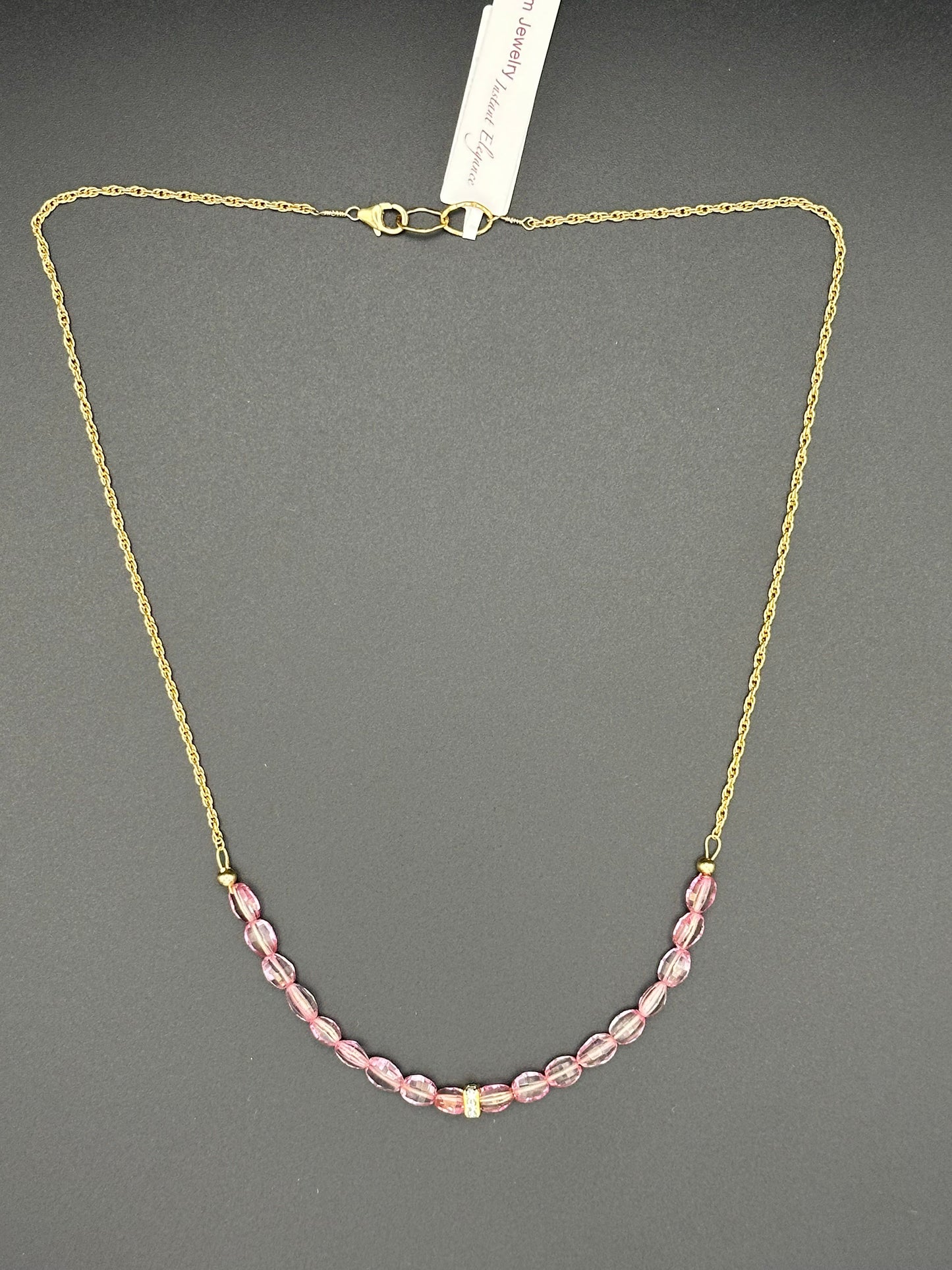 Bella Bloom Necklace - Pink Topaz on 18" 14K Gold Fill Chain