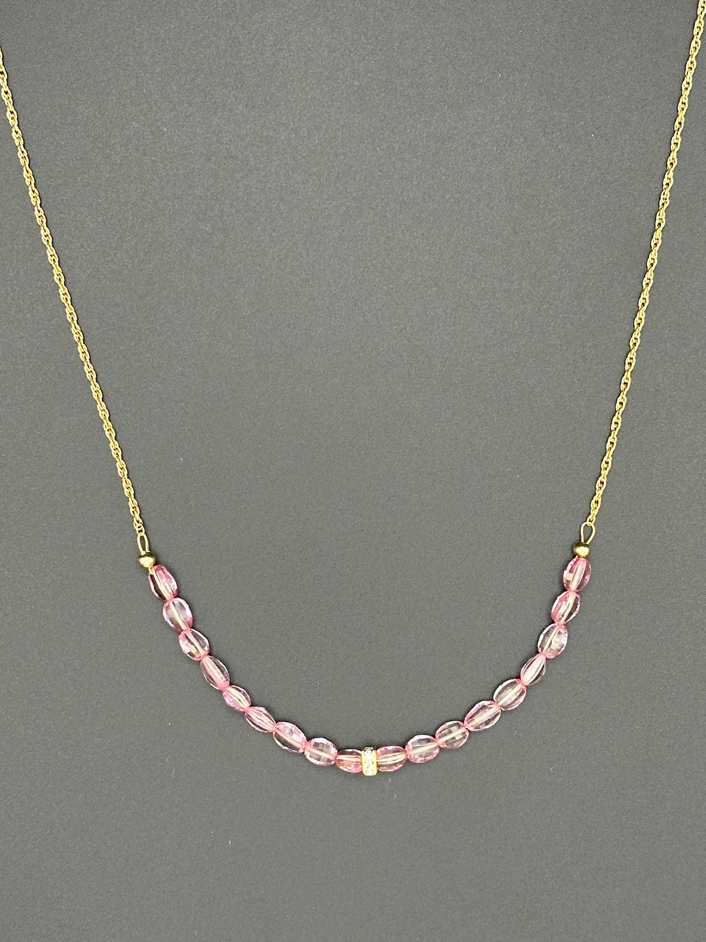 Bella Bloom Necklace - Pink Topaz on 18" 14K Gold Fill Chain