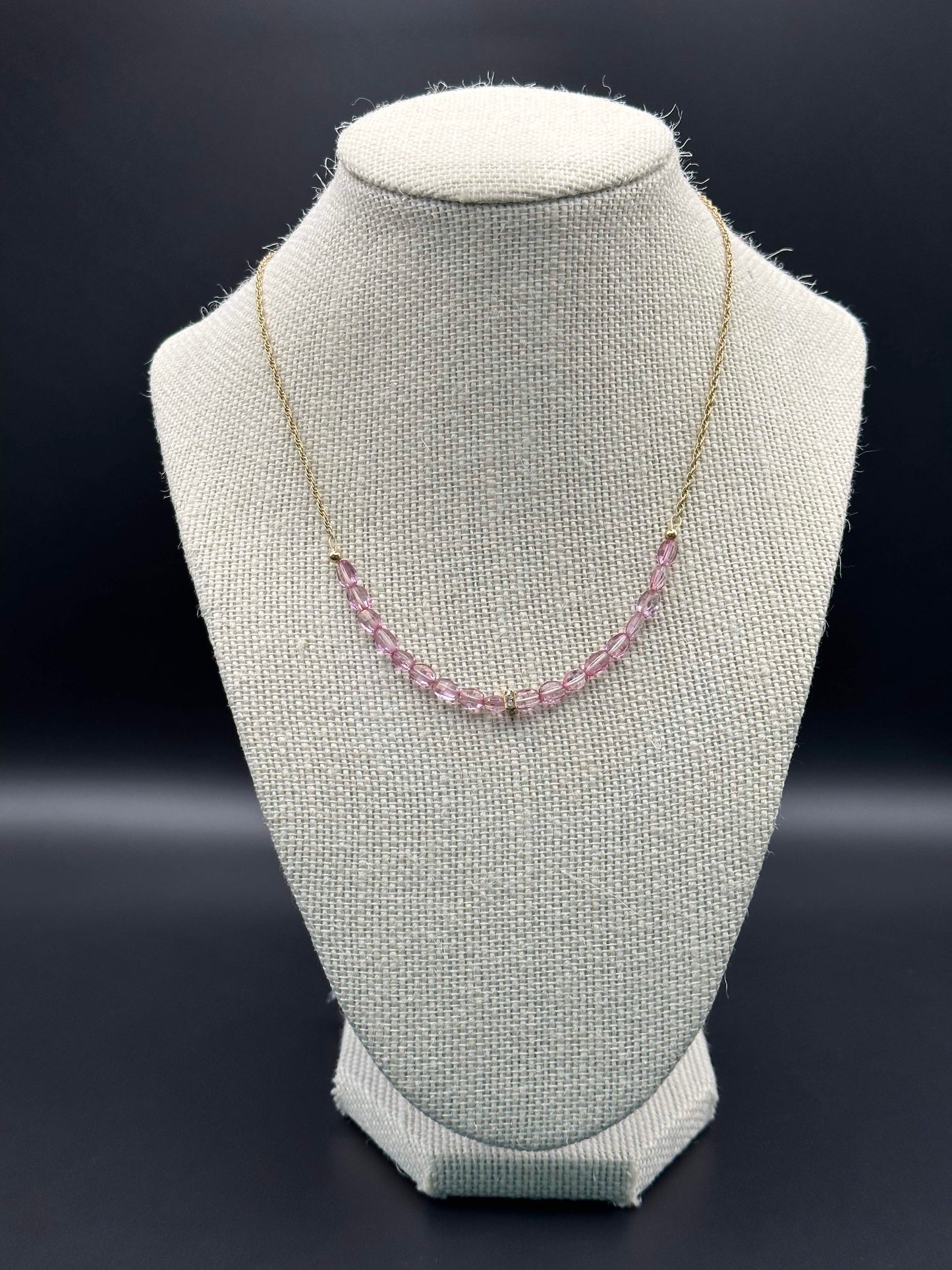 Bella Bloom Necklace - Pink Topaz on 18" 14K Gold Fill Chain