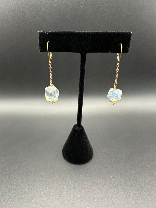 Bella Bloom Earrings - Pineapple Quartz on 14K Gold Fill Chain