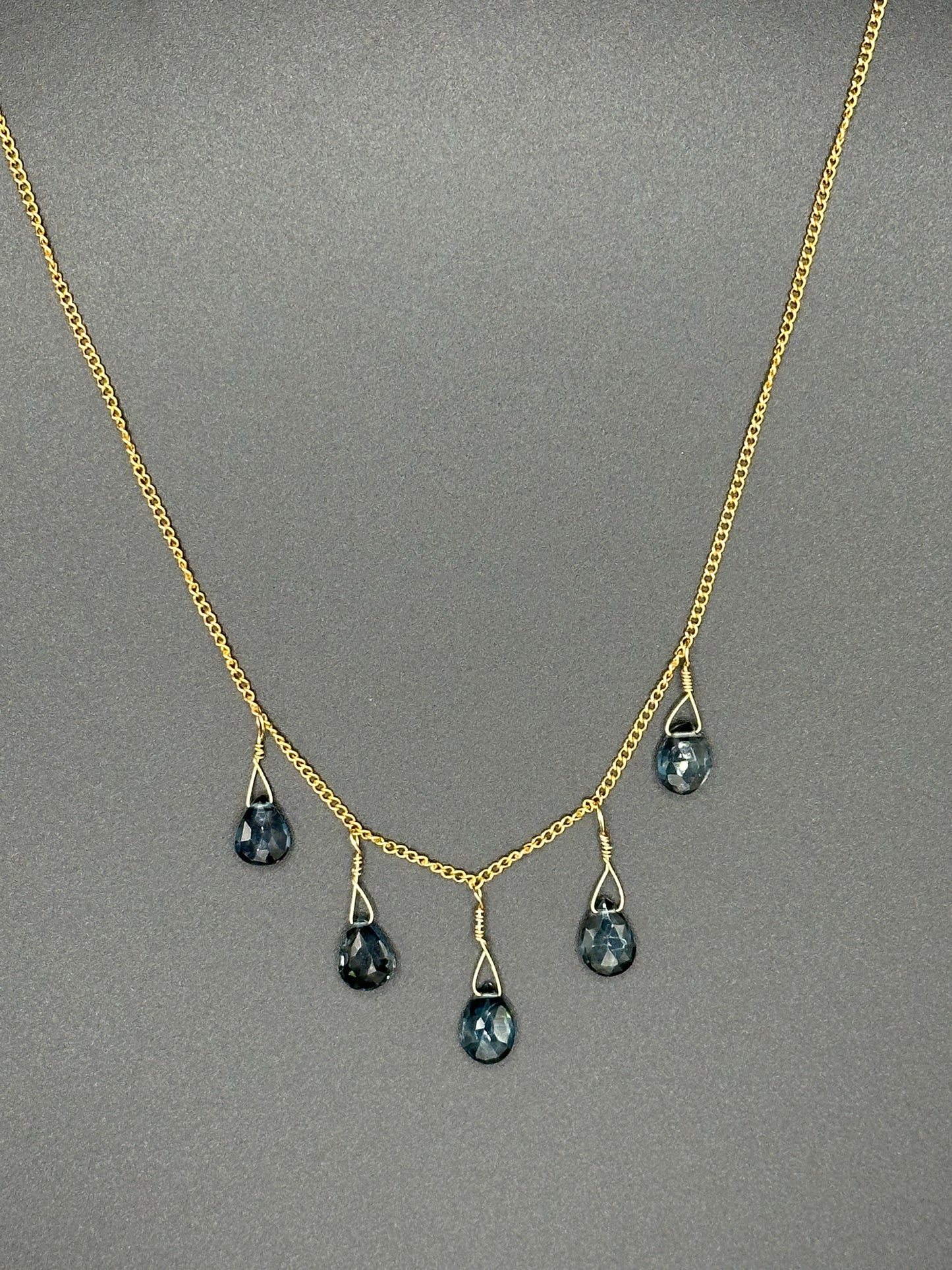 Bella Bloom Necklace - London Blue Topaz on 20" 14K Gold Fill Chain