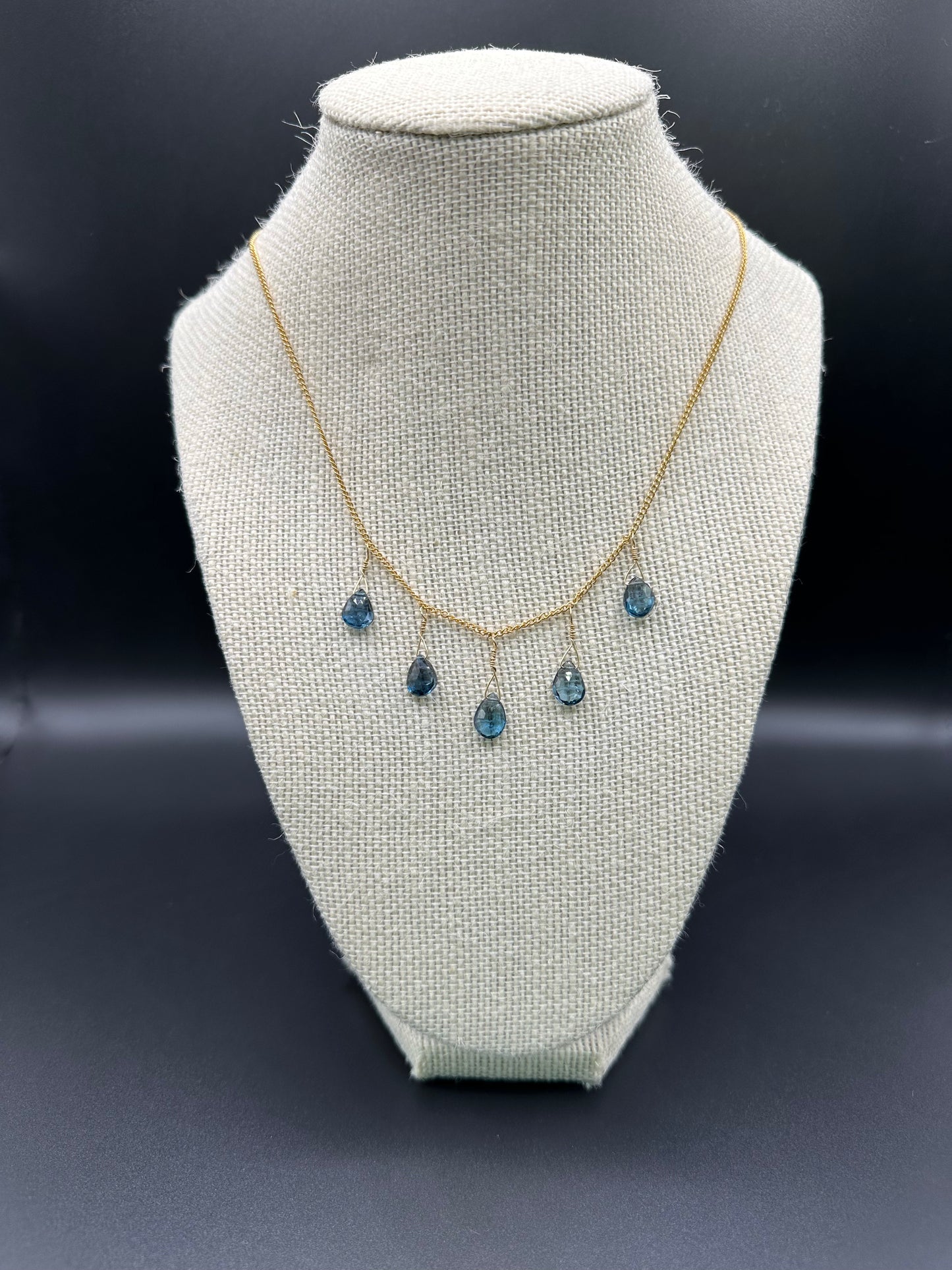 Bella Bloom Necklace - London Blue Topaz on 20" 14K Gold Fill Chain