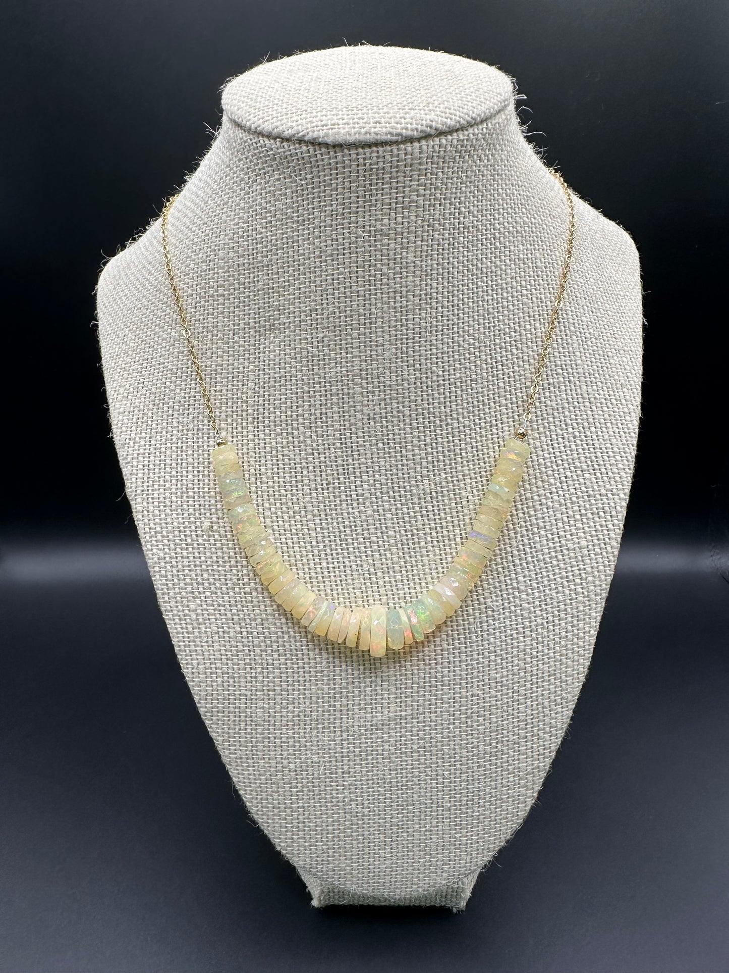Bella Bloom Necklace - Stunning Opals on 18" 14K Gold Fill Chain