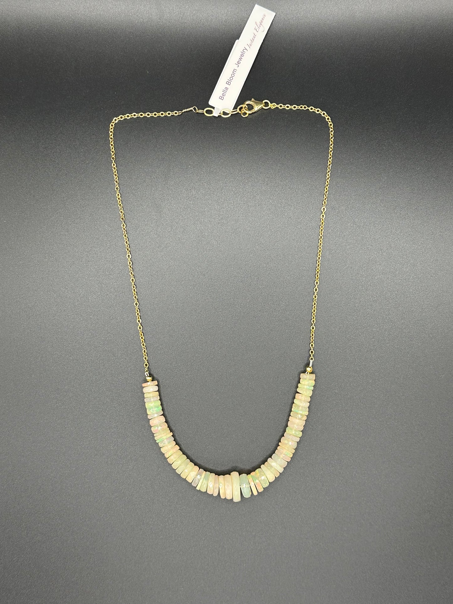 Bella Bloom Necklace - Stunning Opals on 18" 14K Gold Fill Chain