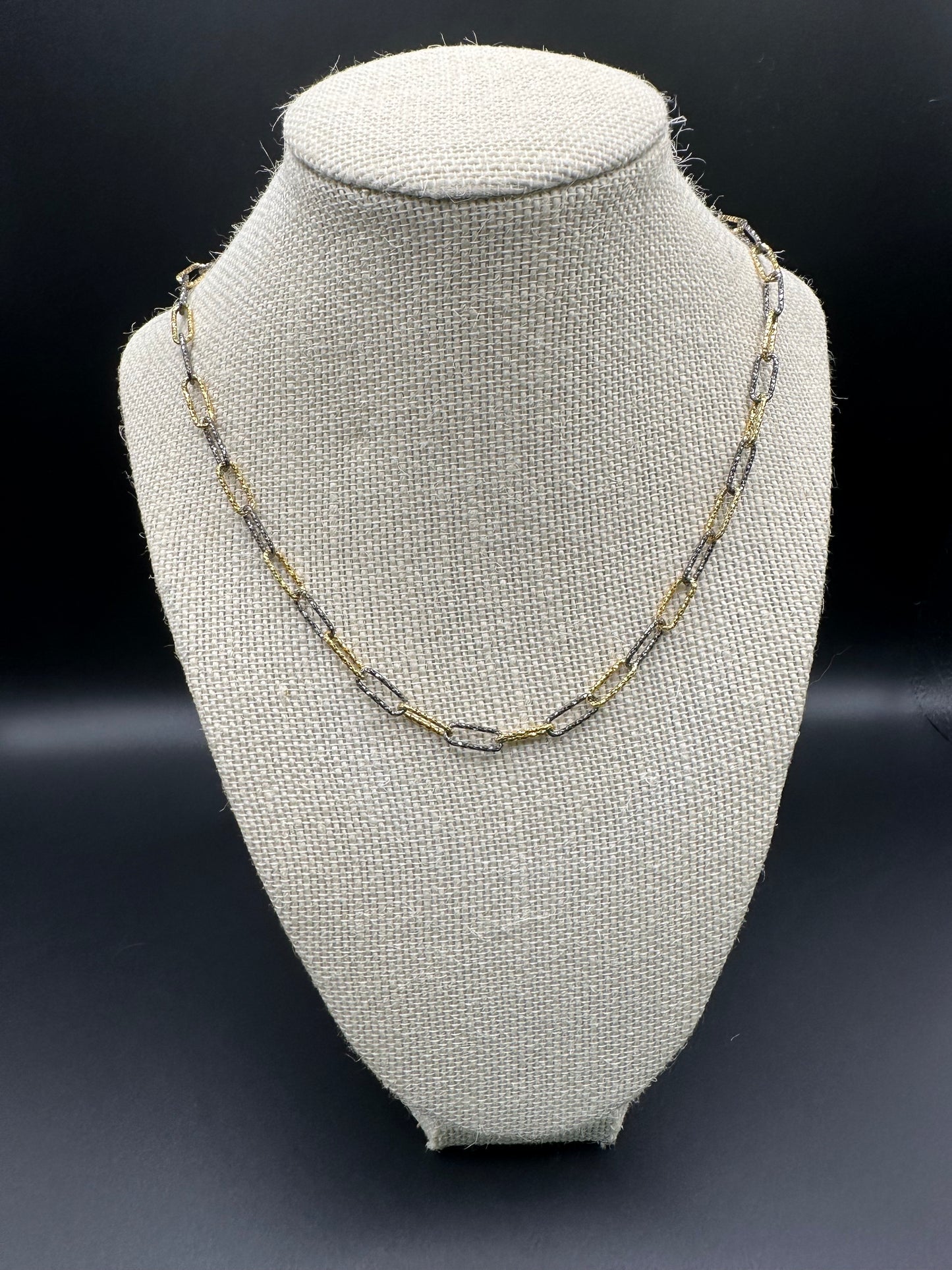 Bella Bloom Necklace - 18" Italian Chain in 14K Gold Fill and Gunmetal Colorway