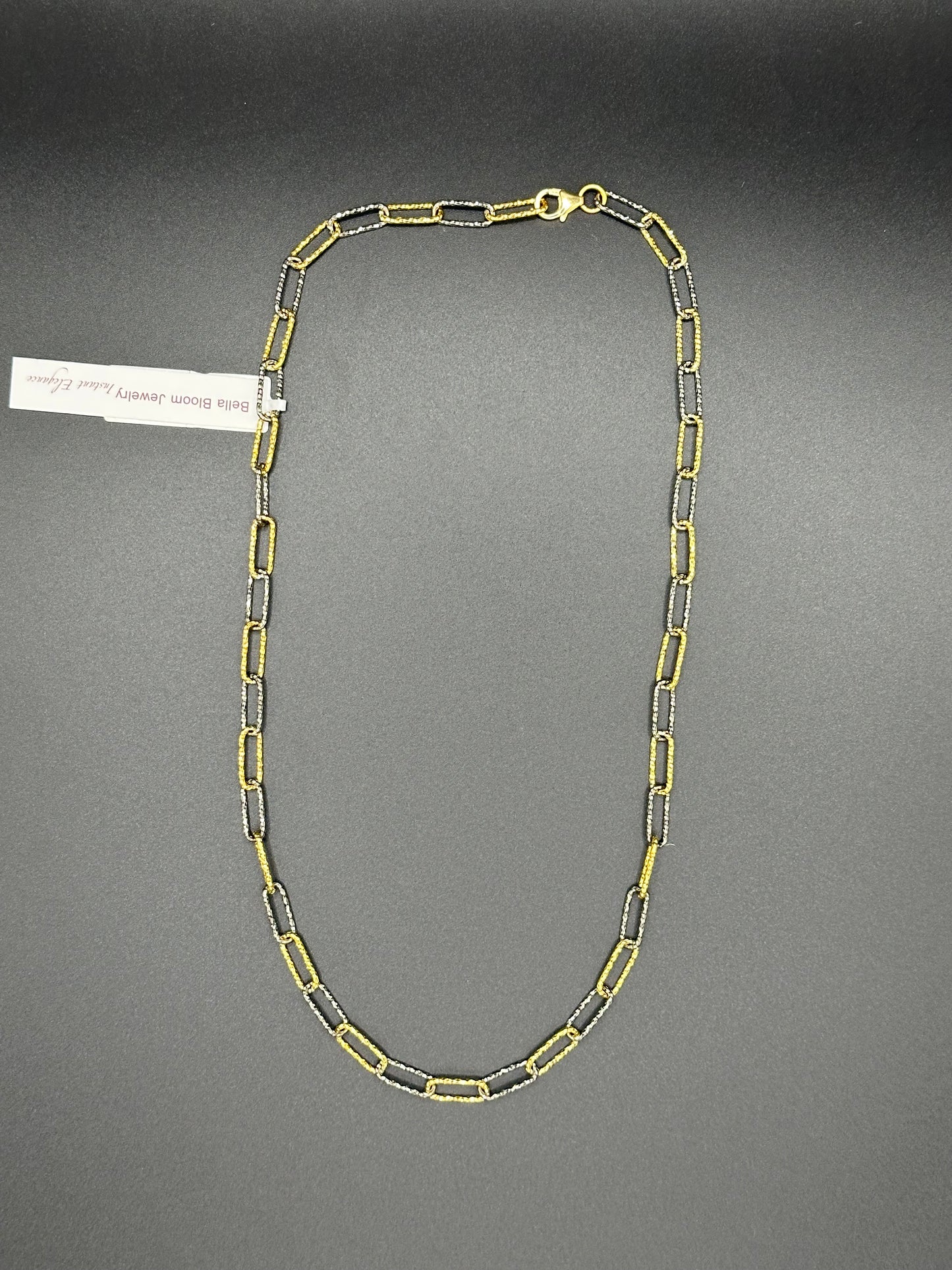 Bella Bloom Necklace - 18" Italian Chain in 14K Gold Fill and Gunmetal Colorway