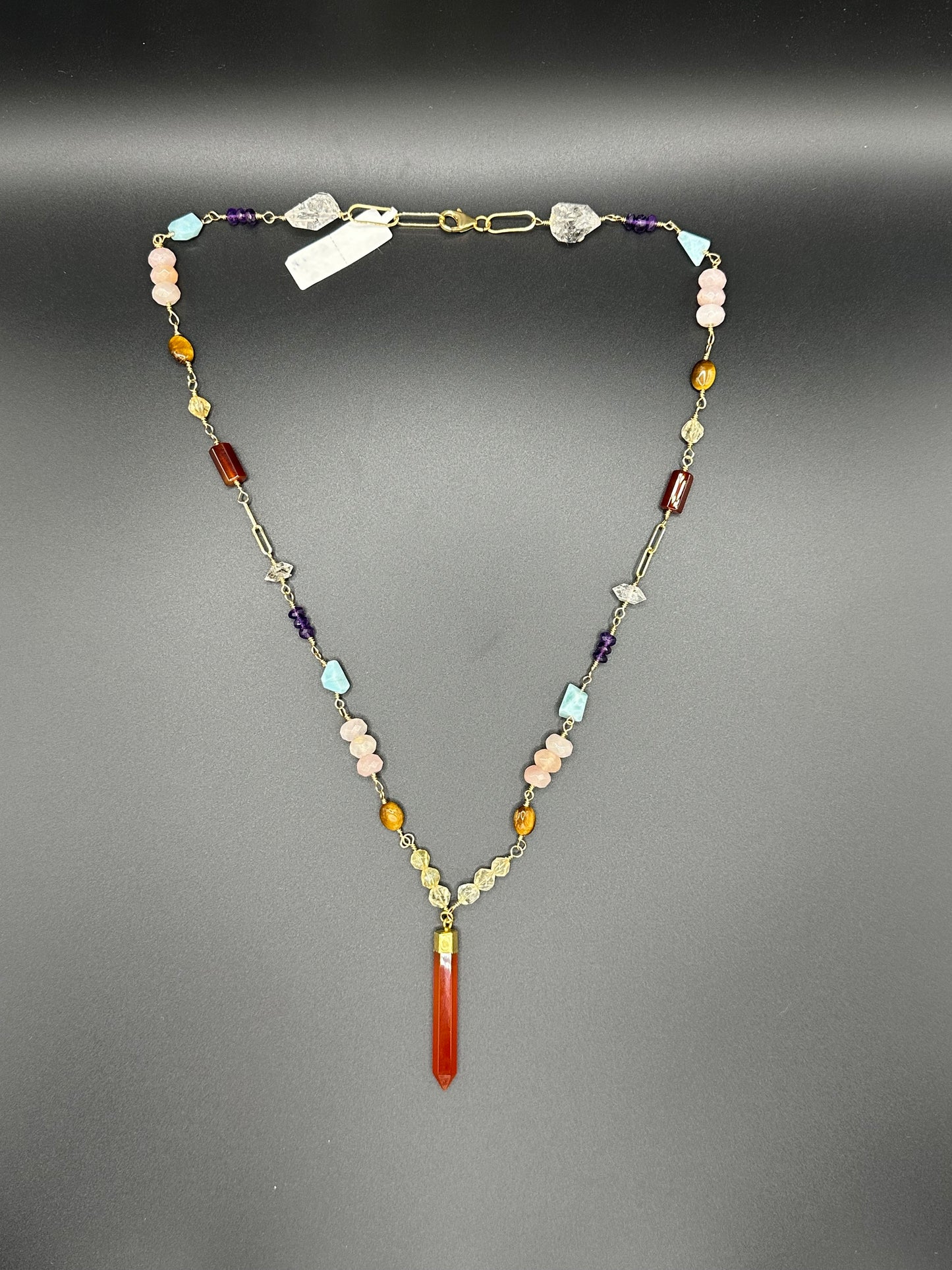 Bella Bloom Necklace - Chakra Necklace on 24" 14K Gold Fill Chain with Carnelian Pendant