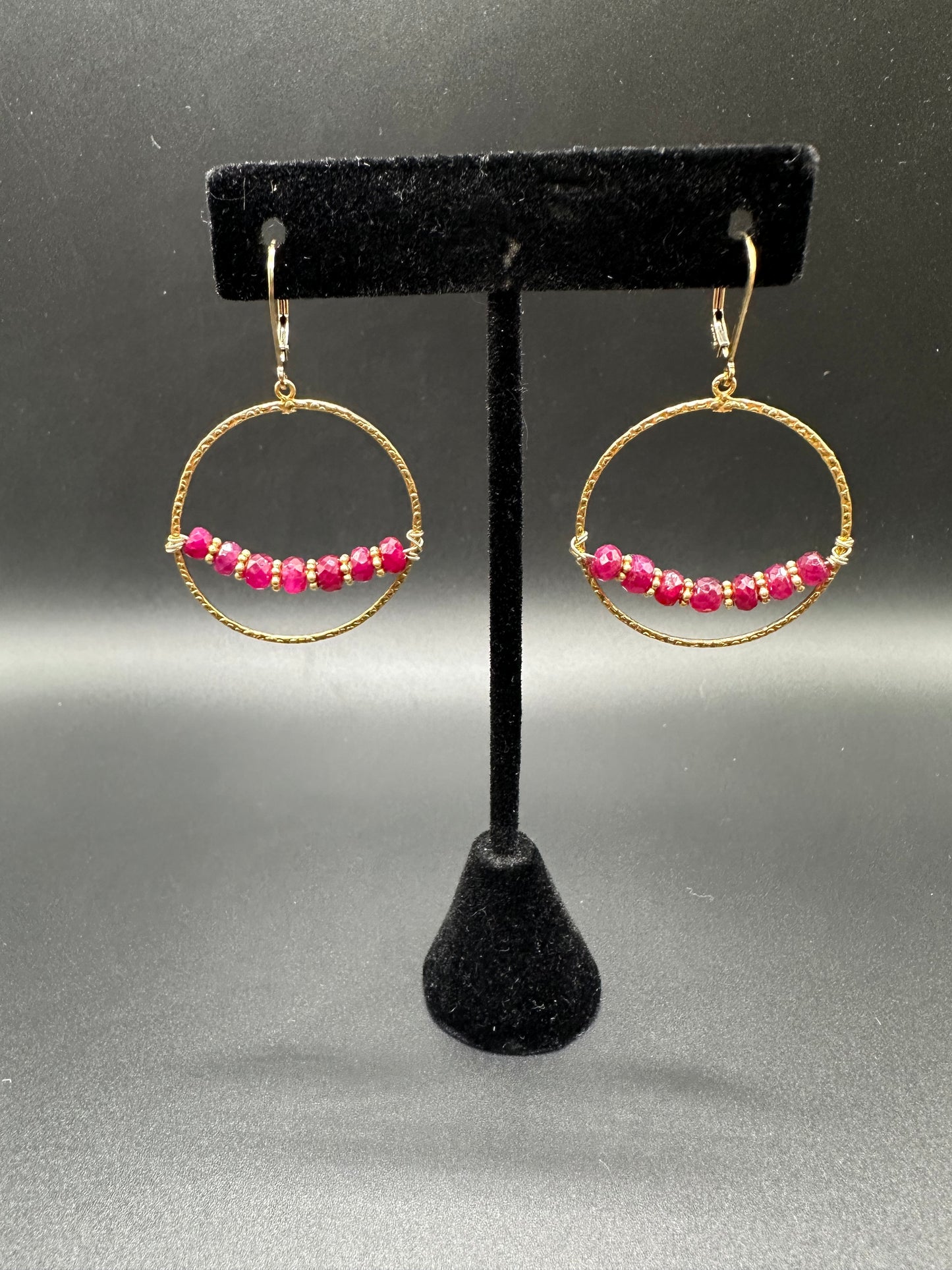 Bella Bloom Earrings - Sapphires on 14K Gold Fill Hoops