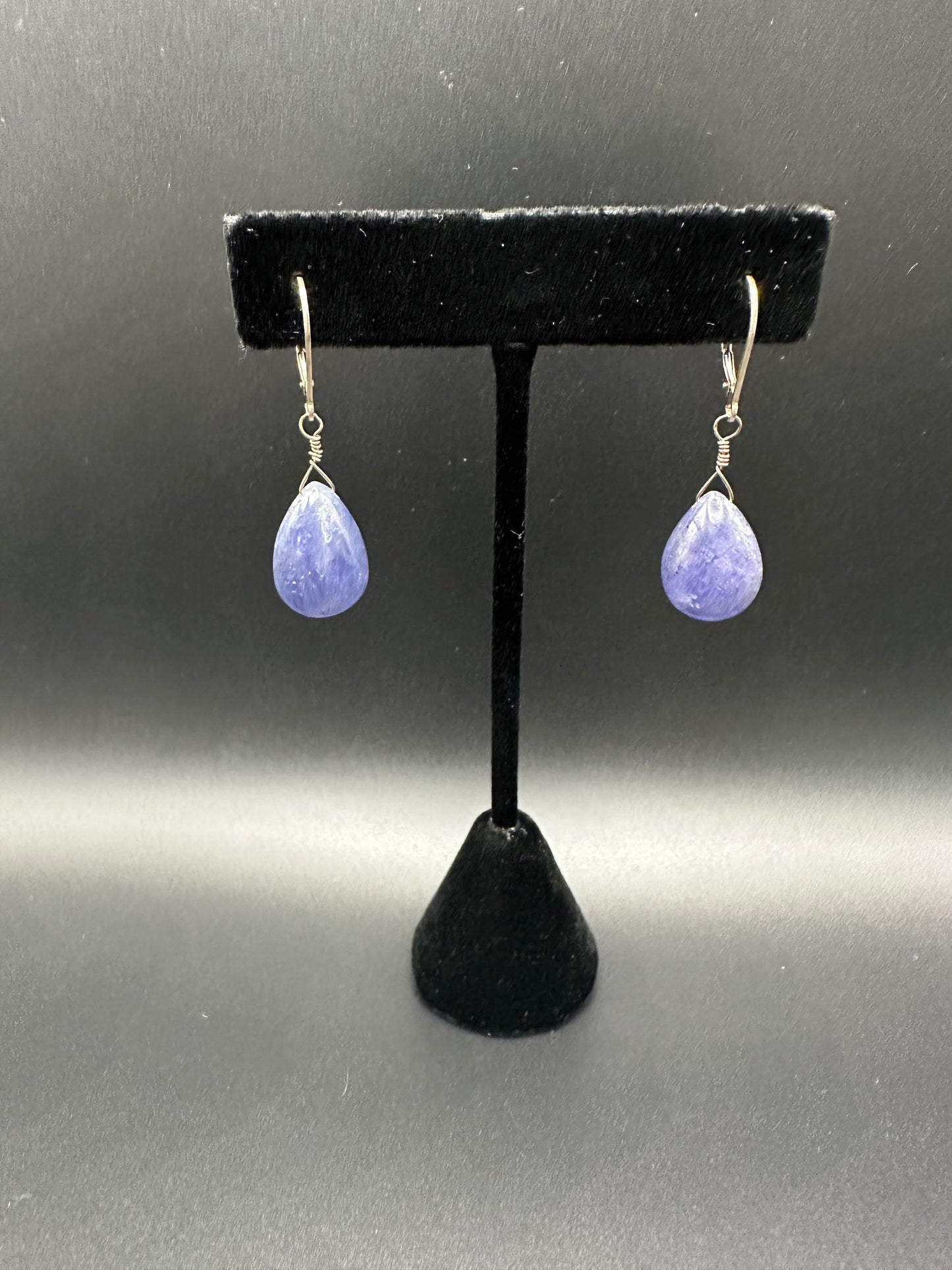 Bella Bloom Earrings - Tanzanite Drop Earrings on Sterling Silver