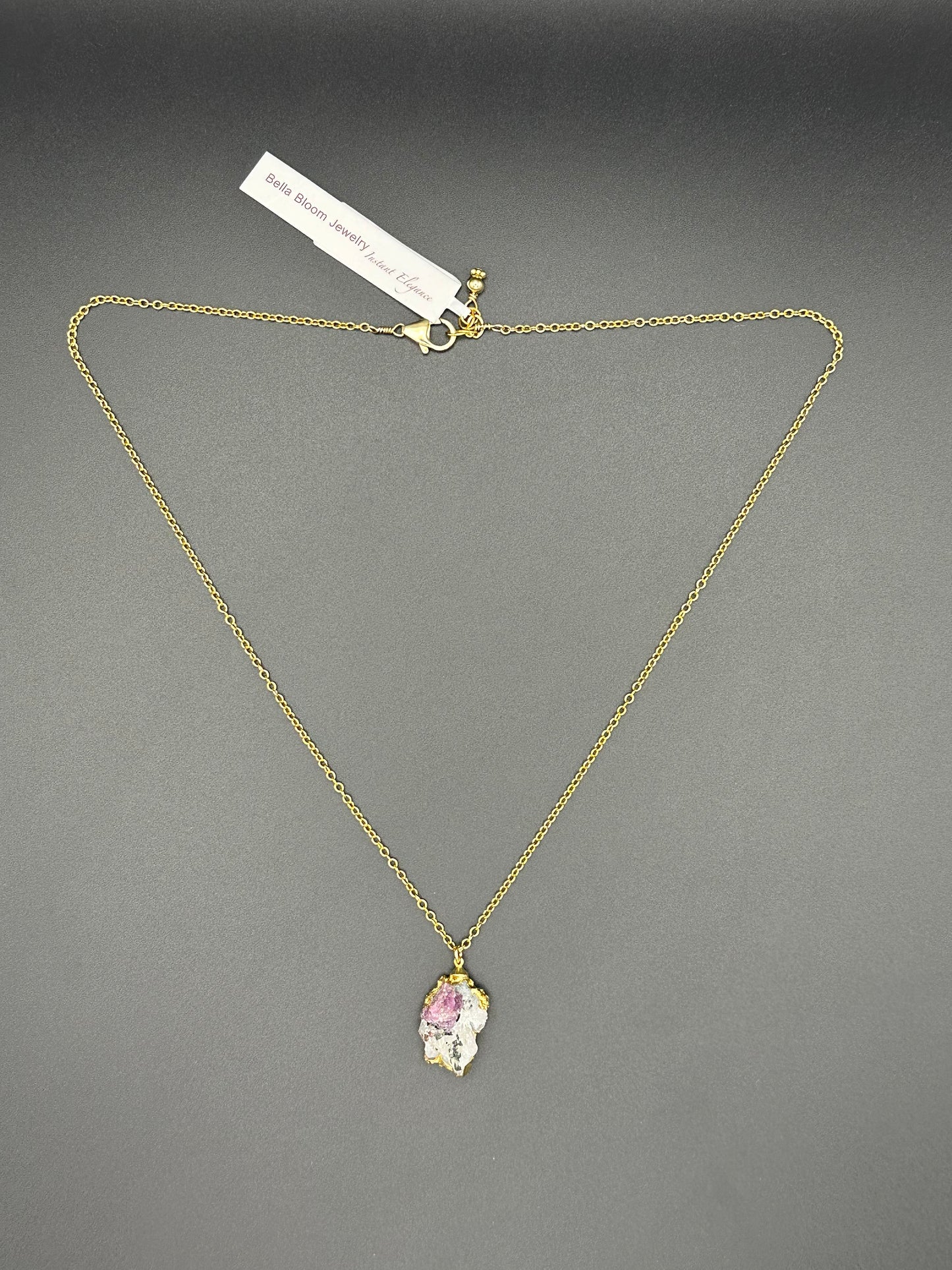 Bella Bloom Necklace - Ruby and Starolite Stone on 14k Gold Fill